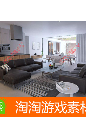 Unity3d Piano House Archviz 1.0 钢琴别墅家具室内场景模型素材