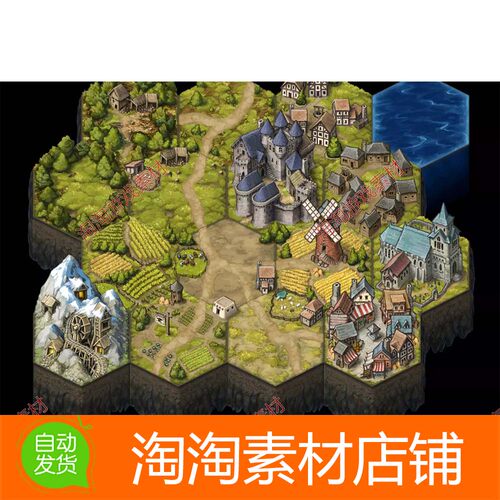 Unity Hex Medieval-Fantasy Locations 1.3.3手绘中世纪六角瓷砖