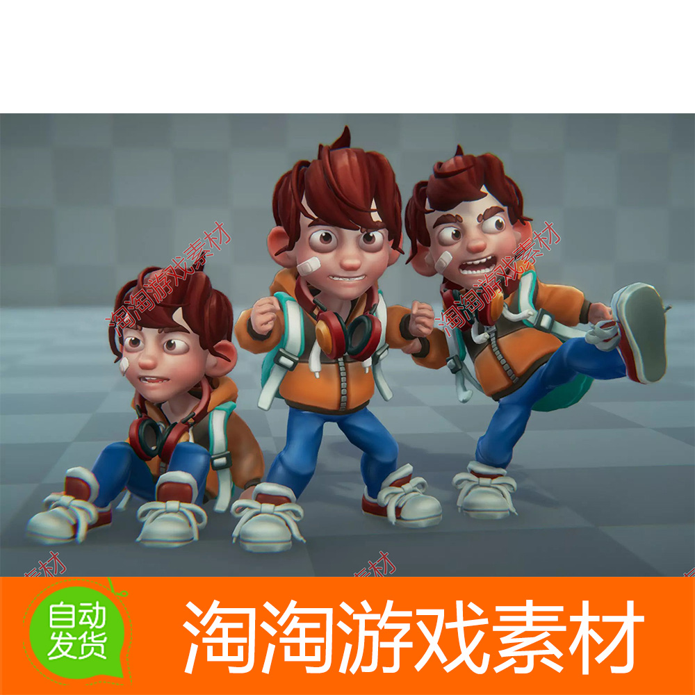 Unity3d Cartoon Kid Boy 1.0卡通小男孩角色人物模型素材带动画