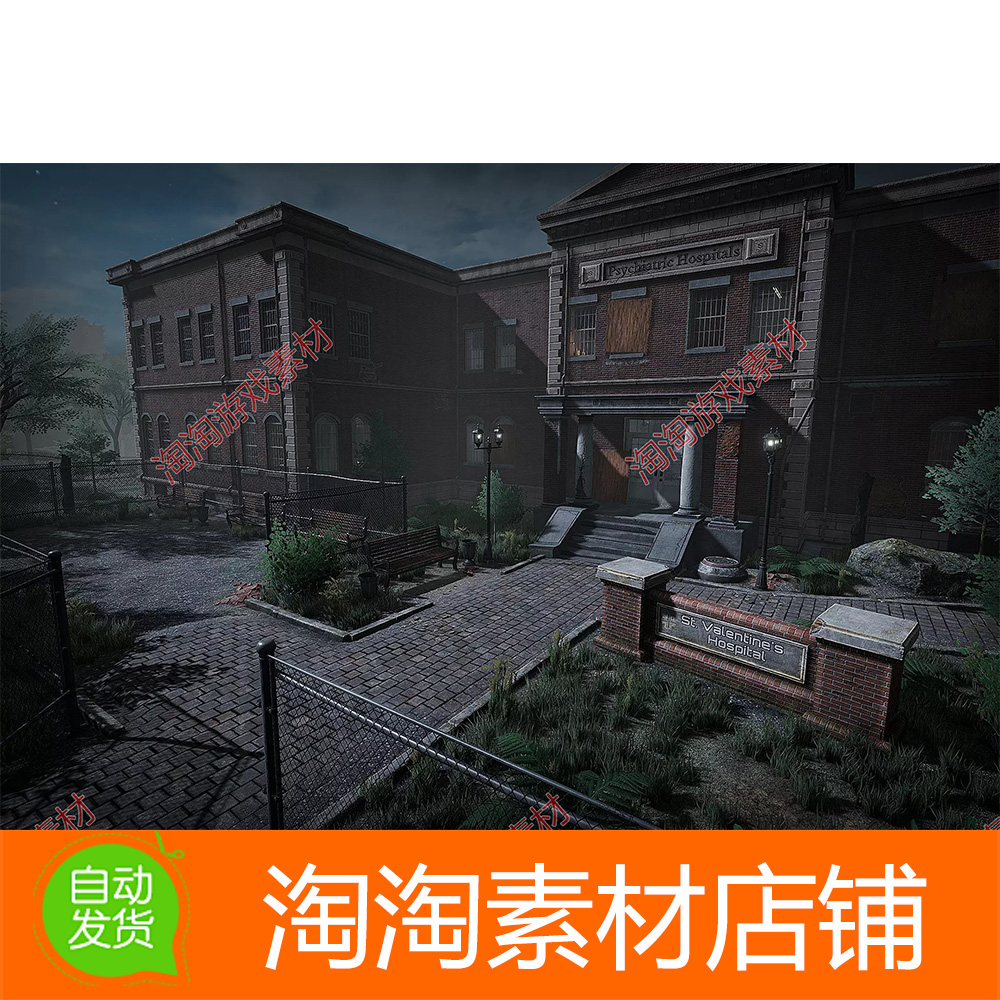 Unity3d Abandoned Psychiatric Hospital 1.3 恐怖废弃医院模型 商务/设计服务 设计素材/源文件 原图主图