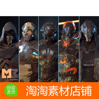 Unity3d Sci-Fi Characters Pack 1.0 科幻赛博朋克角色人物模型