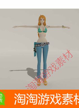 海贼王娜美人物角色女性3D MAX模型素材资源包