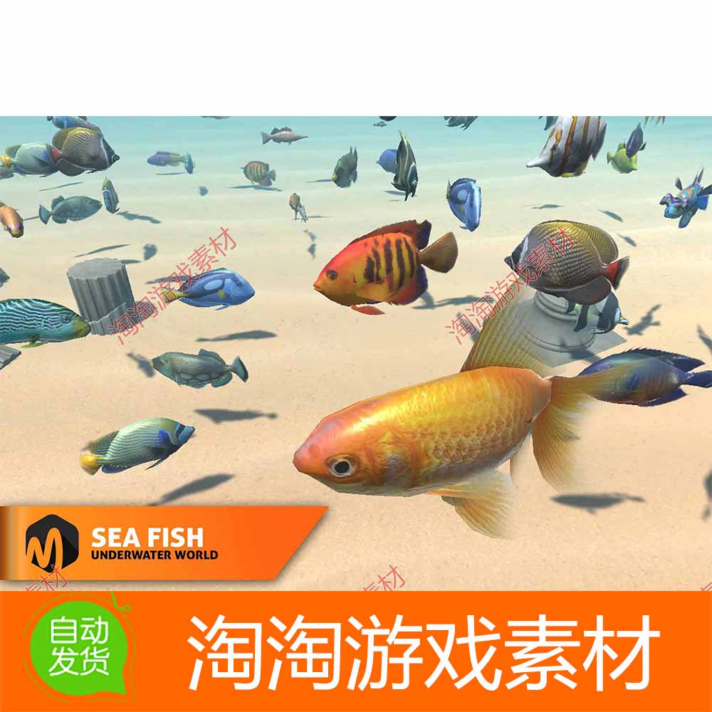 Unity3d Sea fish- underwater world 1.0海洋多种鱼动画模型