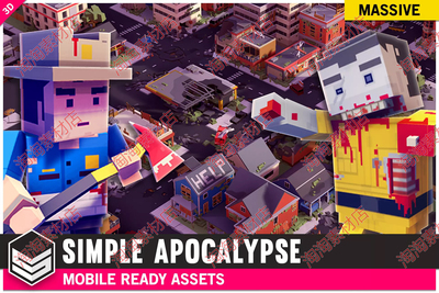 Simple Apocalypse - Cartoon Assets 1.25 包更新 卡通方块丧尸