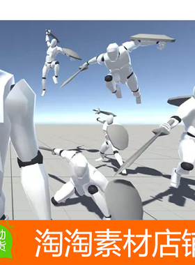 Unity3d Dynamic Sword Animset 1.0 持剑盾武士战斗动作动画