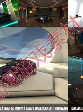 Unity3d Garage and Showroom Pack 1.0 车库和陈列室资源 素材包