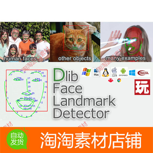 Unity3d Dlib FaceLandmark Detector 1.3.4 面部识别检测工具
