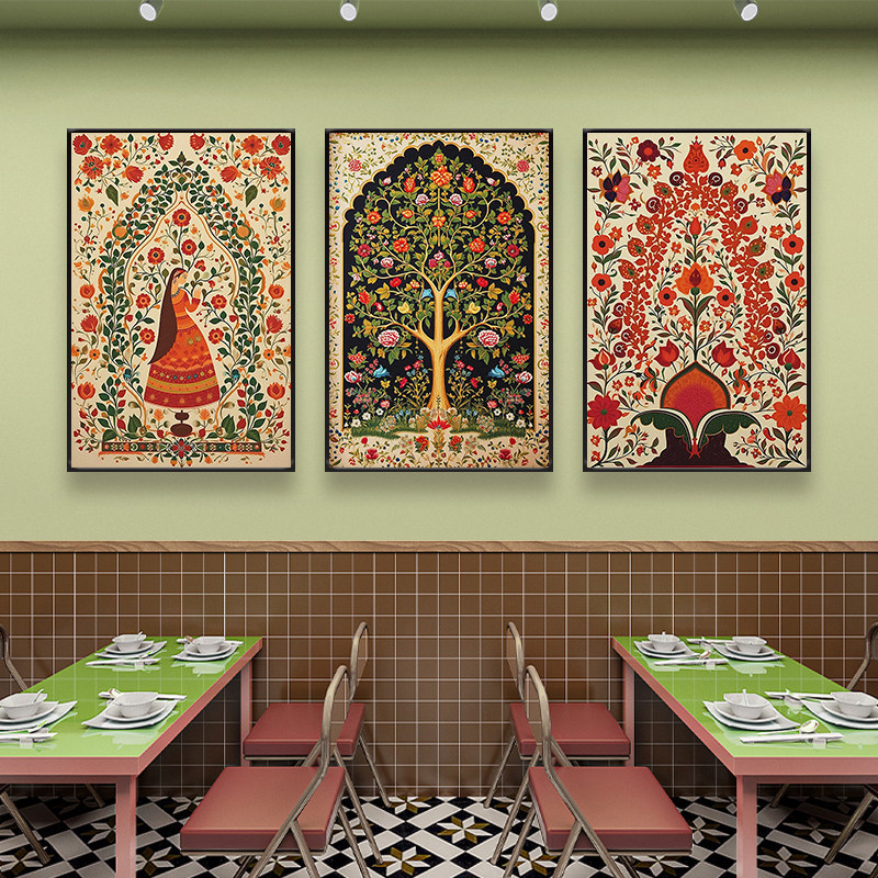 印度复古店艺术民族风情按摩东南亚海报壁画挂画客厅餐厅装饰画