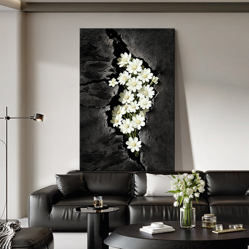 简约现代客厅沙发装饰画高级立体感花卉玄关挂画过道走廊艺术壁画