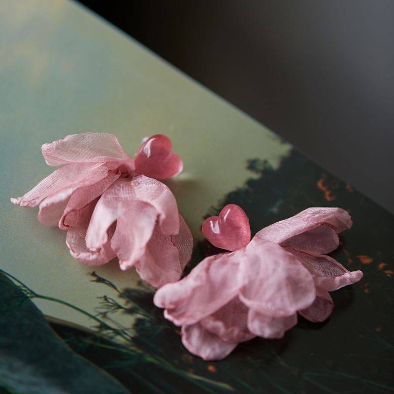 晚风轻拂 粉色爱心花朵海边彩色耳环夸张圆脸显瘦蚊香盘耳夹,饰品/流行首饰/时尚饰品新,耳环,淘宝优惠券,粉丝福利购,淘宝优惠卷