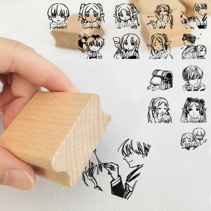 葬送的芙莉莲实木印章送印泥辛美尔动漫周边菲伦休塔尔克二次元