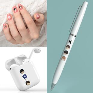 漫能强风吹拂装饰指甲贴纸二次元个性可爱涂鸦耳机电脑贴动漫周边