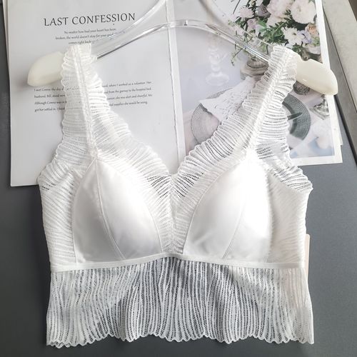 正品丽维M3037蕾丝美背拼接短款吊带背心轻奢性感带胸垫抹胸打底
