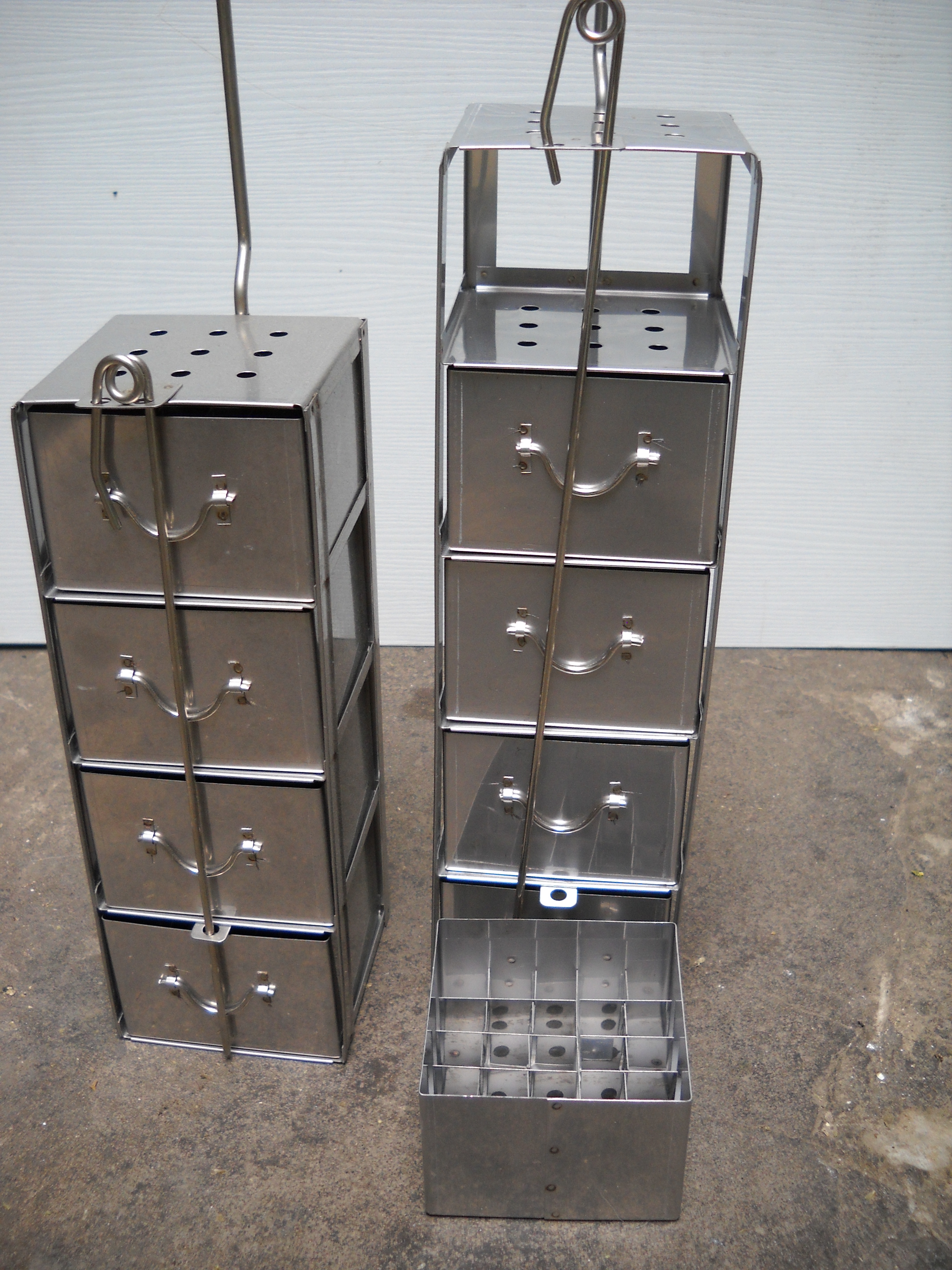 液氮罐不锈钢提篮吊架 冻存架 冻存盒 抽屉式4层25格 厂家直销