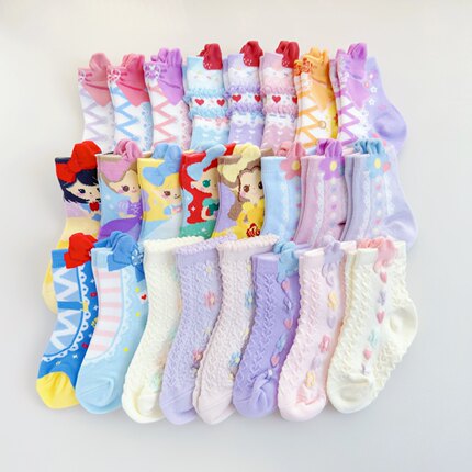 外贸出口日单女童秋冬季立体造型袜公主袜长袜日系童袜13-18CM