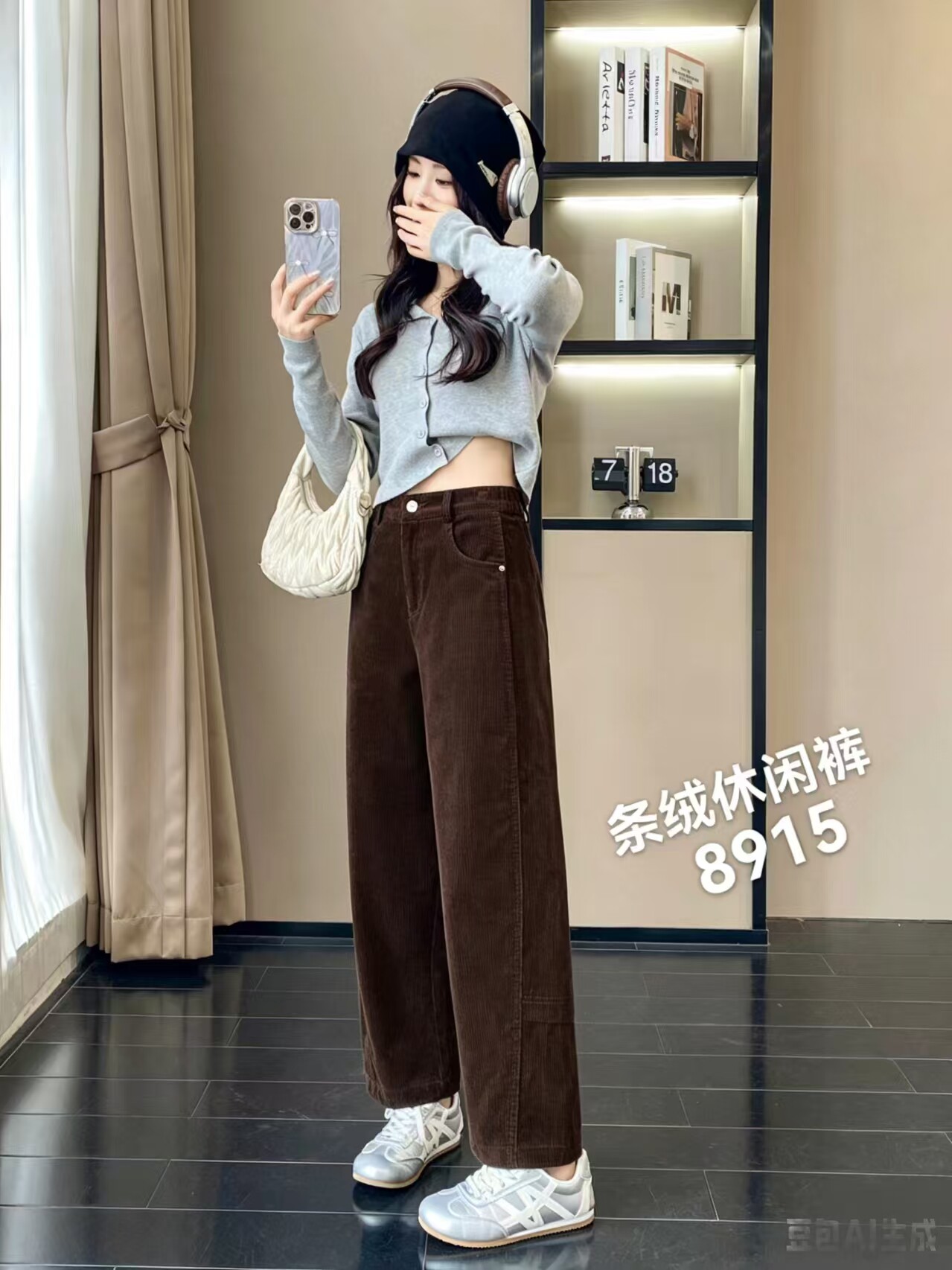 2026秋季新款8915灯芯绒九分裤女宽松镰刀裤显瘦萝卜裤休闲哈伦裤