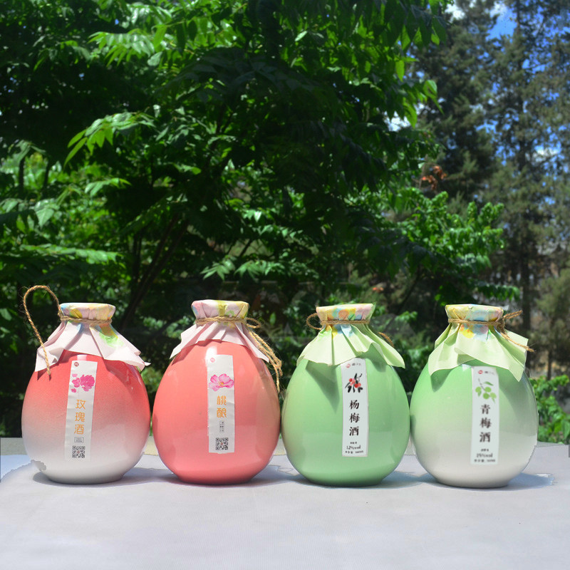 4瓶呆呆花果酒套装青梅酒梅子酒玫瑰酒桑葚酒丽江特产女士低度酒
