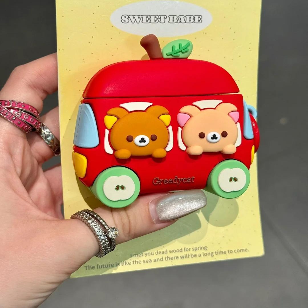 可爱轻松熊苹果汽车耳机壳