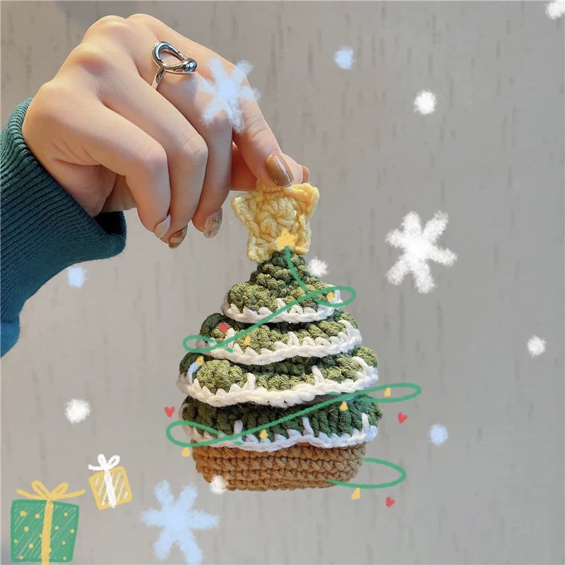 圣诞树毛绒耳机套适用华为Freebuds7i耳机壳FreeClip2保护套Pro3/4小众硅胶4e卡通5i/6i防摔se2软盒男女