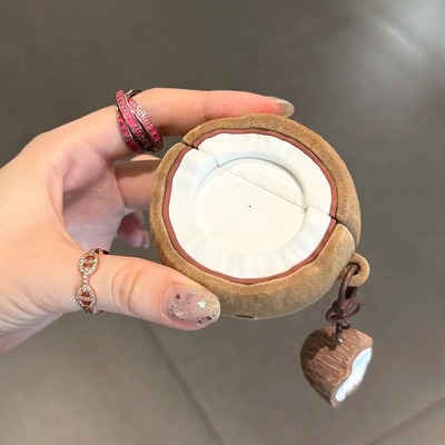 趣味毛茸茸椰子壳耳机壳