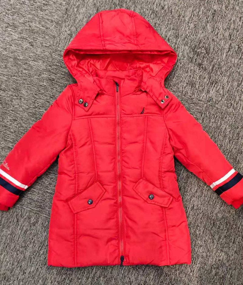 品牌折扣女童加厚连帽90白鸭绒羽绒服宝宝红色诺帝卡正品修身外套