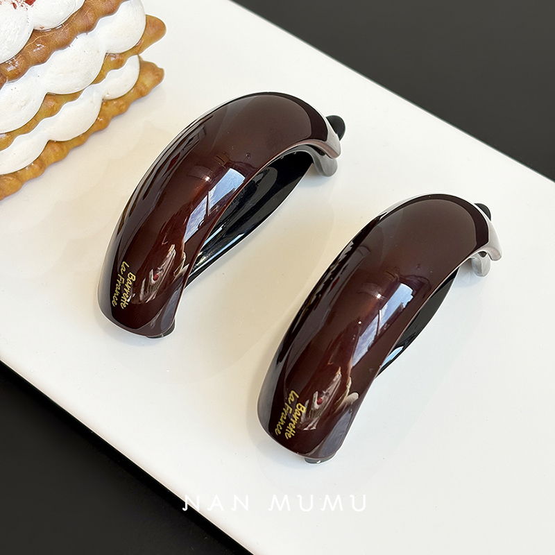 韩国france扭扭夹醋酸马尾夹女高级感盘发夹一字弧形后脑勺夹子