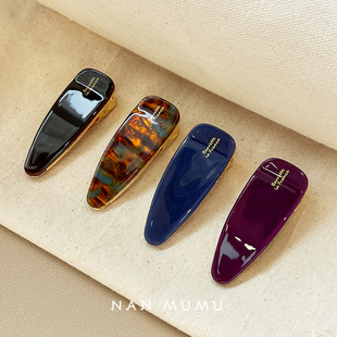 韩国2025新款 鸭嘴夹发卡 france侧边刘海夹醋酸前额发夹大号法式