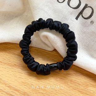 NANMUMU褶皱黑色皮筋 高级感耐用高弹力气质外出发绳发圈 韩国新款