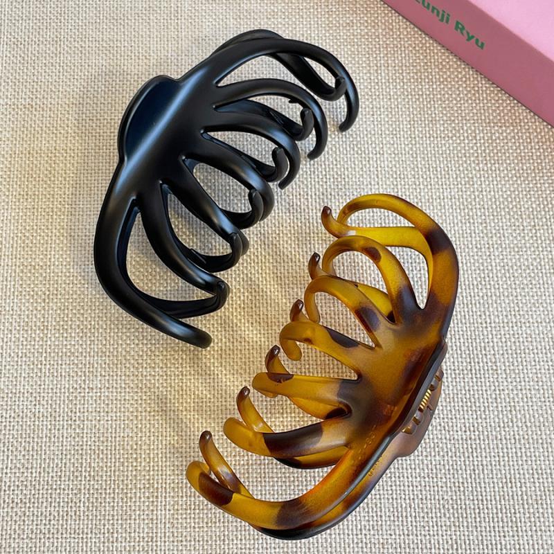 韩系冬季亚克力马尾高琥珀色抓夹女士大号发量多高品质法式发夹