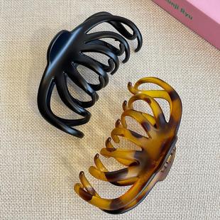 韩系冬季 发夹 亚克力马尾高琥珀色抓夹女士大号发量多高品质法式