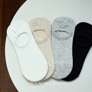 薄款 船袜女 纯棉不掉跟防滑袜子纯色浅口隐形夏季 韩国进口2025新款