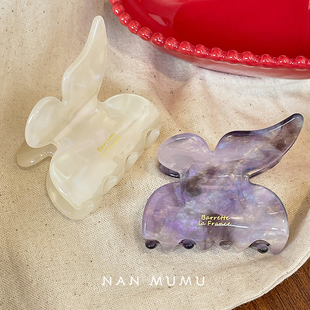 韩国新款 蝴蝶少女半抓发量少抓夹鲨鱼夹发夹小号发抓 france夏季