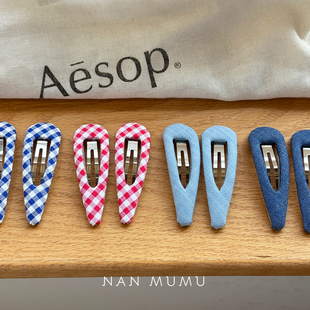 NANMUMU镂空牛仔布艺bb夹 韩国进口前额侧边刘海夹高级感边夹发饰