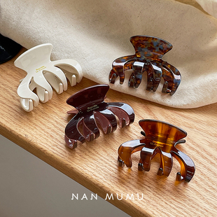 2025新款后脑勺半抓小巧精致发夹女发量少鲨鱼夹南瓜夹子盘发抓夹