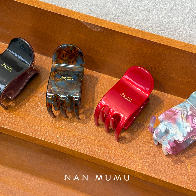 2025韩版新款后脑勺时尚迷你小抓夹红色新年过年发饰高级感发夹女