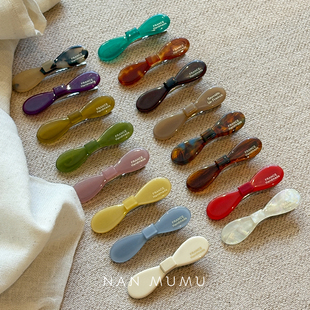 NANMUMU蝴蝶结醋酸鸭嘴夹 韩国进口多色百搭前额侧边刘海夹边夹女