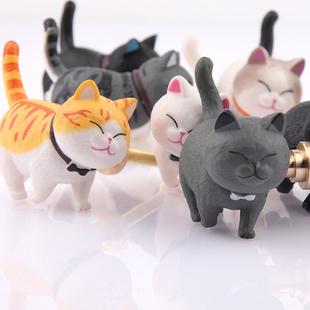 轻奢黄铜可旋转猫把手创意卡通衣柜门把手可爱抽屉单孔明装小拉手