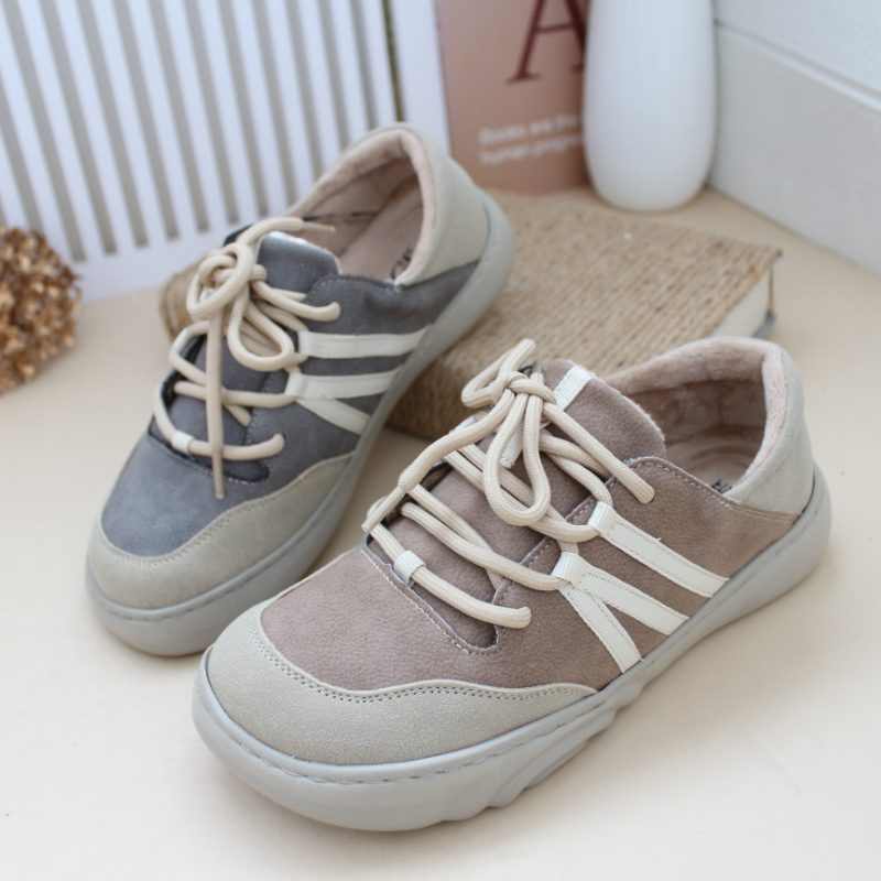 女棉鞋超轻保暖宽松系带时尚防滑