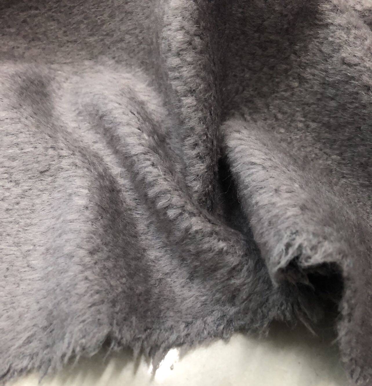 进口银灰阿尔巴卡羊驼绒布料长秋冬大衣外套风衣面料