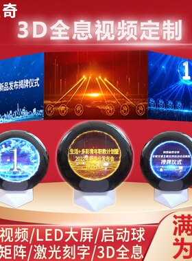 启动球 手掌大屏 揭幕视频宣传片启动仪式3D全息风扇内容制作设计