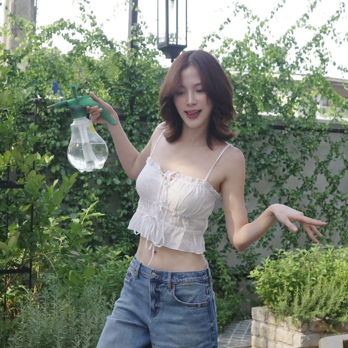 平采娜小水同款法式蝴蝶结小吊带背心吊带