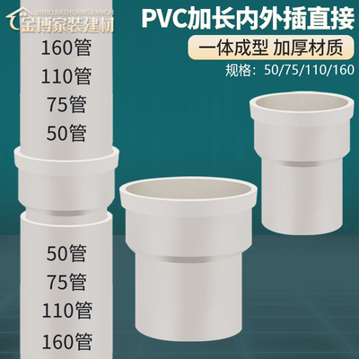50/75/110PVC雨水接头内外插直接大小延长缩口排水落水管件管配件