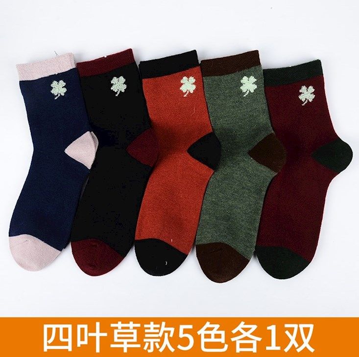 中年老年人女士妈妈纯棉袜子春季中筒休闲生活防滑全棉袜加厚夏春