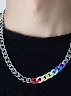 欧美热销饰品男士侧身nk古巴项链个性不锈钢链子跨境电商货源