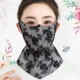 防紫外线舒适透气开口罩 挂耳式 新品 蕾丝春夏碎花护脖防晒口罩时尚
