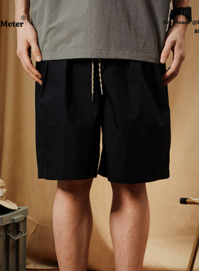 CENTIMETER日系City boy双褶设计肌理面料短裤
