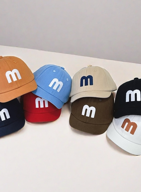 M刺绣短檐宝宝鸭舌帽帅气可爱男女童棒球帽子韩版百搭春夏遮阳帽