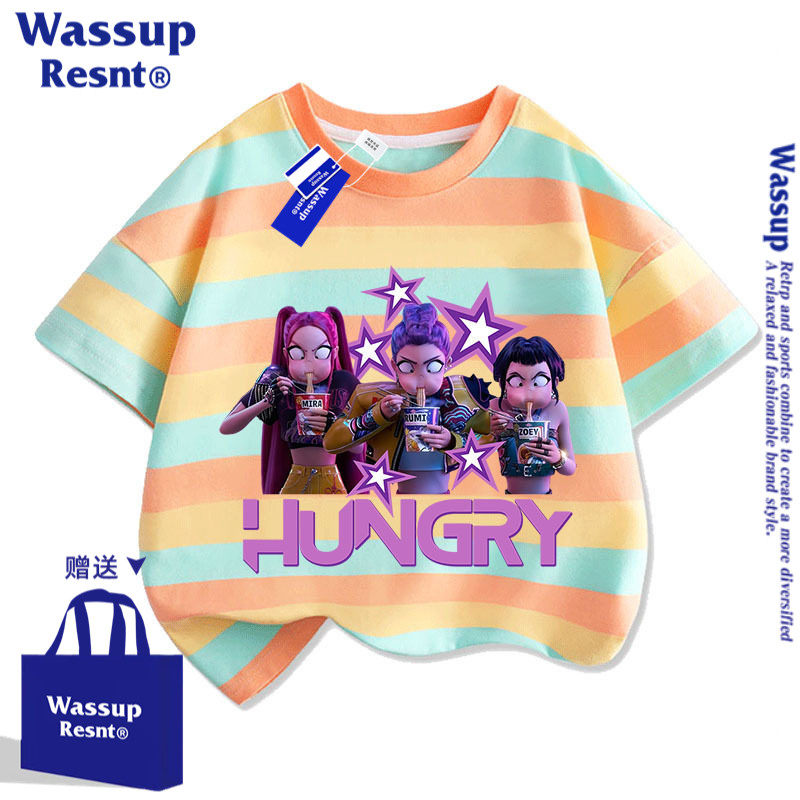 WASSUP 猎魔女团Demon Hunters短袖卡通T恤鲁米儿童半袖亲子夏装