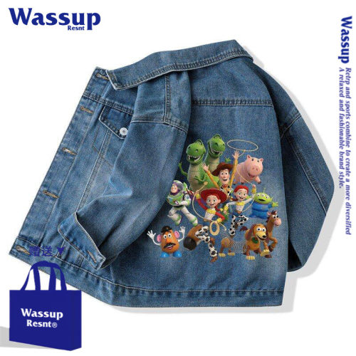 WASSUP联名玩具总动员胡迪巴斯光年男女春秋开衫牛仔外套上衣服