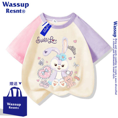 WASSUP星黛露兔子小狐狸玲娜贝尔短袖t恤衫夏装上衣服女童半袖T恤